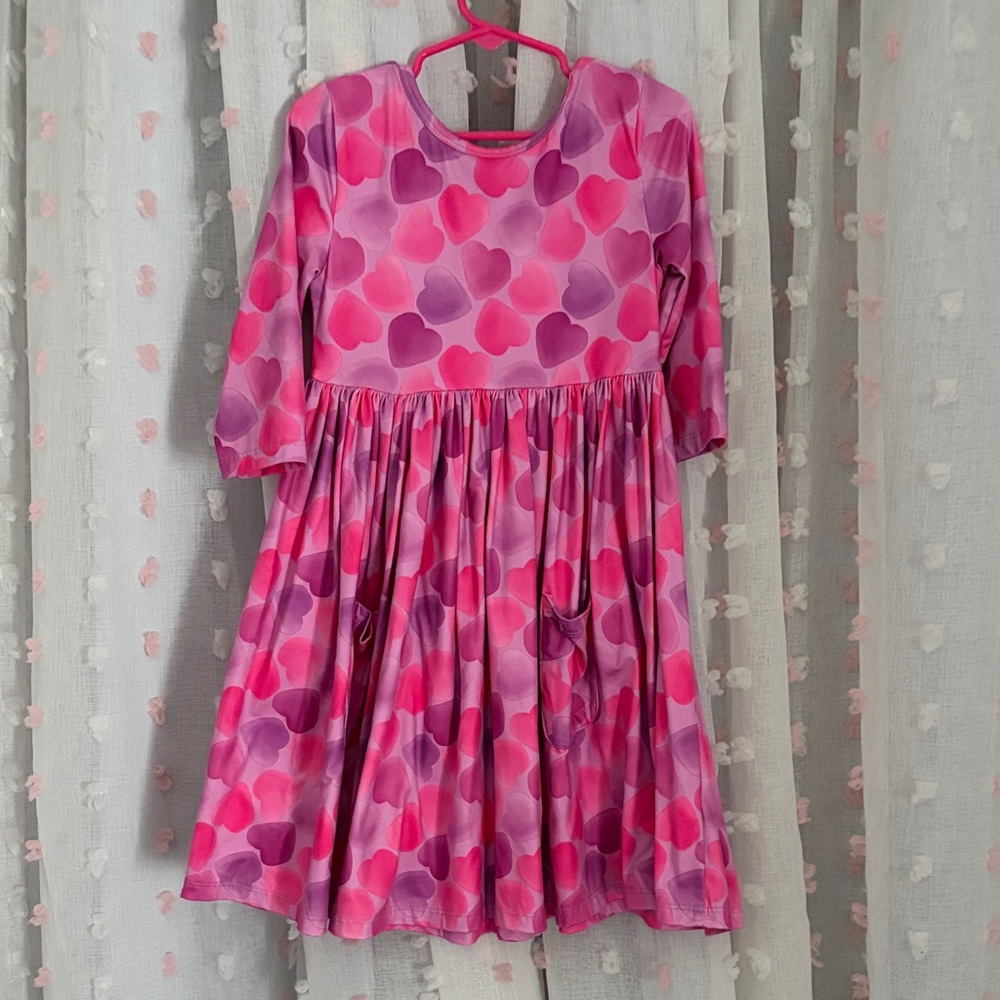 Pink Heart Pattern Dress size 5/6